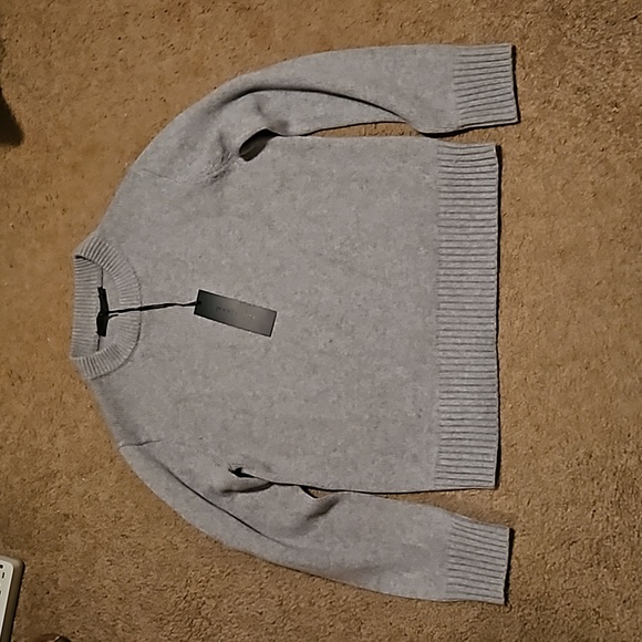 NWT Jenni Kayne Oversized Crewneck Cashmere Cotton Blend Sweater Gray XXS-XS - Picture 3 of 8